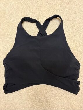 lululemon athletica Black High-Neck Cross-Back Sports Bra